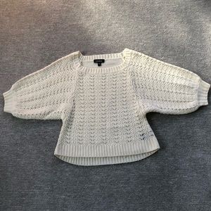Bebe Puff Sleeve Cream Knit Sweater